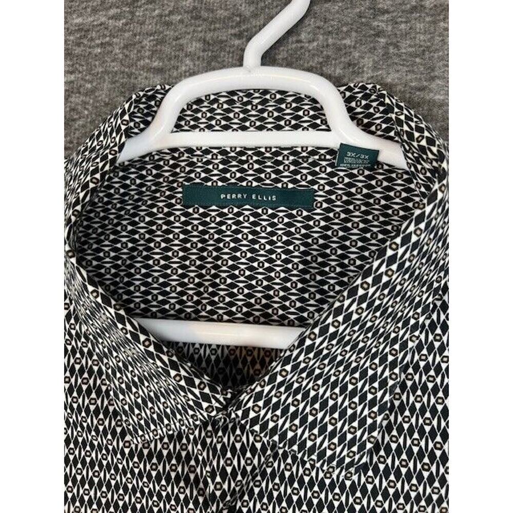 Perry Ellis Mens Geometric Print Short Sleeve Shirt Size 3X - Picture 4 of 8